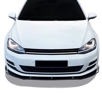 Frontspoiler hoogglans zwart passend voor Volkswagen Golf 7 model 2012 - 2021