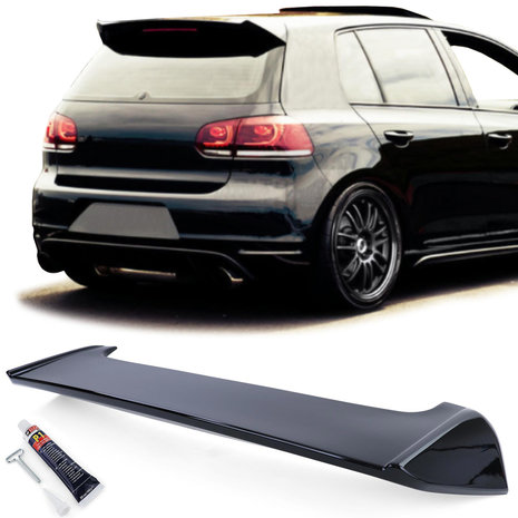 Dakspoiler hoogglans zwart passend voor Volkswagen Golf 6 GTI 2009 - 2013