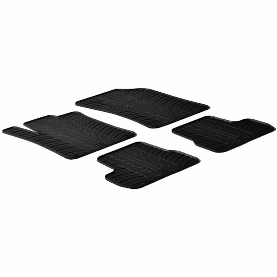 Rubbermatten passend voor Citroen C3 2010-10/2016 (T profiel 4-delig + montageclips)