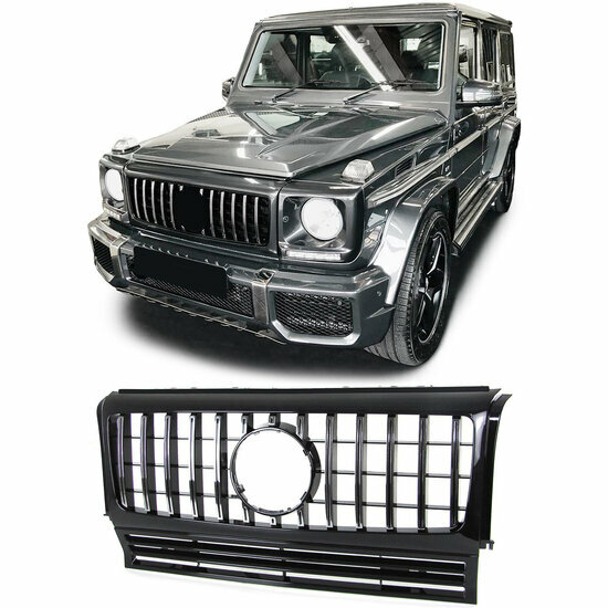 Gril glanzend zwart passend voor Mercedes G-klasse W463 model 1989 - 2018