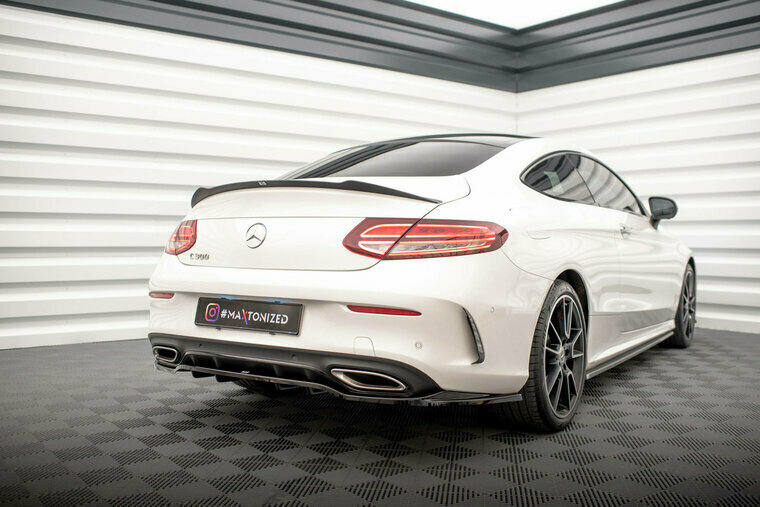 Central Rear Splitter (with vertical bars) Mercedes-Benz C Coupe AMG-Line C205 Facelift