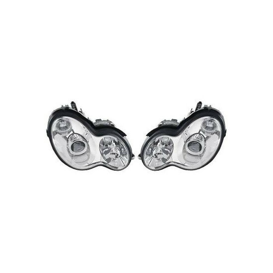 Koplamp set passend voor Mercedes C-Klasse W203 en S203 model 2000 - 2004 facelift look