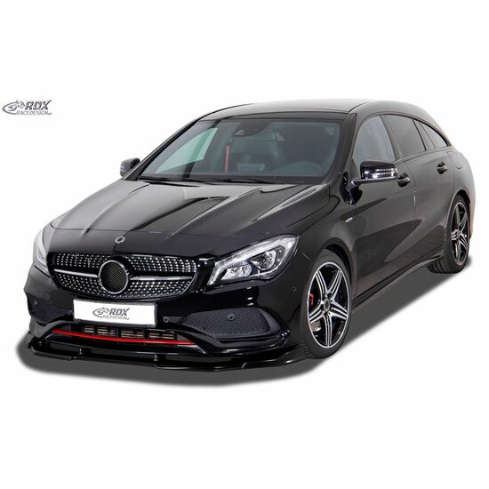 Voorspoiler Vario-X passend voor Mercedes CLA C117 Coupe en X117 Shooting Brake facelift model 2016 - 2019 met AMG line voorbumper