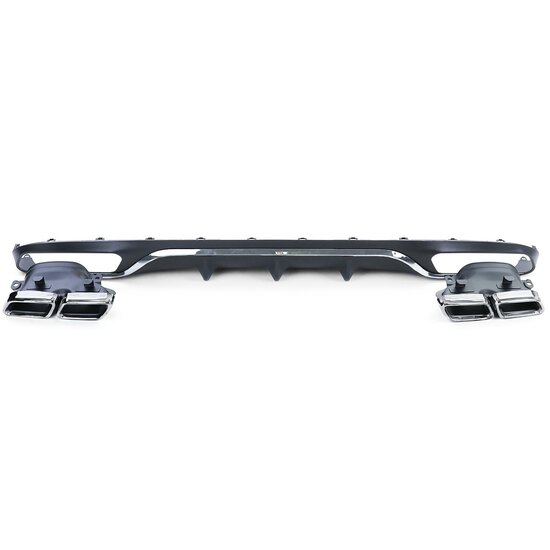 Sport diffuser met chromen sierstukken passend voor Mercedes E-Klasse W213 model 2016 - 2020