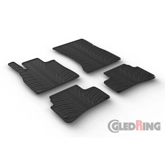 Rubber matten passend voor Mercedes S-Klasse W222 9/2013-8/2020 (T profiel 4-delig + montageclips)