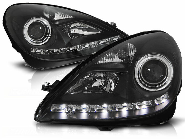 Dragon eyes koplampen passend voor Mercedes SLK R171 model 2004 - 2011 met halogeen koplampen