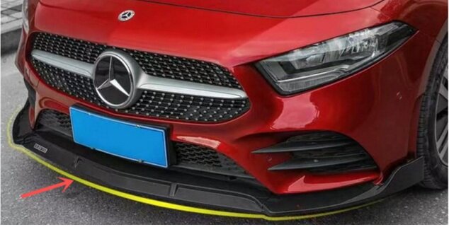 Frontspoiler passend voor Mercedes A-Klasse W177 en V177 model vanaf 2018 met AMG-line voorbumper