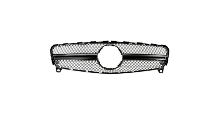 Glanzend zwarte gril A-look passend voor Mercedes A-Klasse W176 facelift model 2015 - 2018