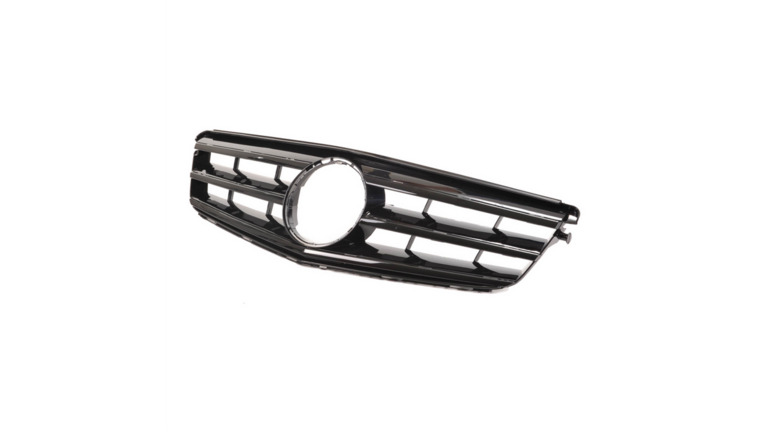 Glanzend zwarte grill A-style passend voor Mercedes C-Klasse W204, S204 en C204 model 2007 - 2015