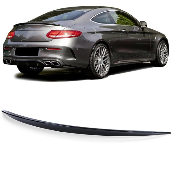 Glanzend zwarte spoiler glanzend zwart passend voor Mercedes C-Klasse C205 coupe model 2015 - 2021