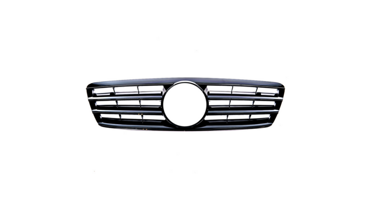 All black grill vier strepen passend voor Mercedes C-Klasse W203 en S203 model 2000 - 2007