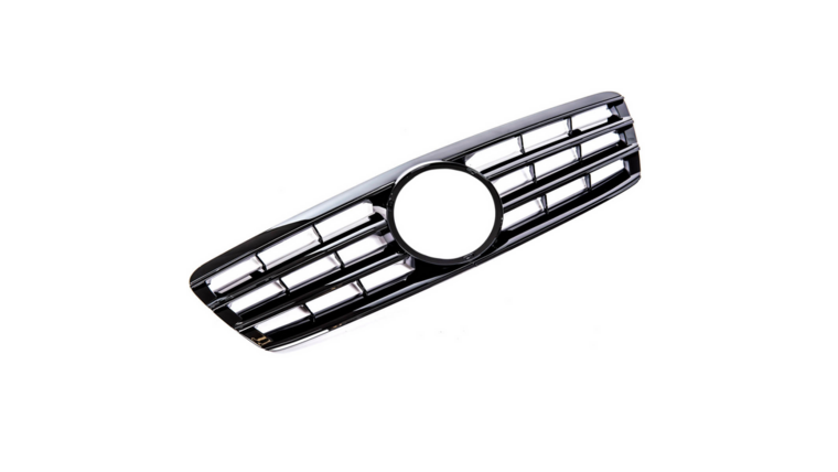 All black grill vier strepen passend voor Mercedes C-Klasse W203 en S203 model 2000 - 2007