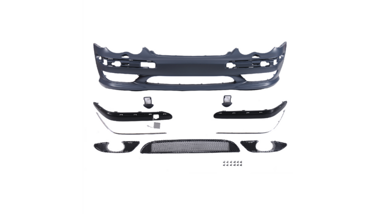 Sport look bumper voorzijde passend voor Mercedes C-Klasse W203 en S203  model 2000 - 2007 zonder parkeersensoren