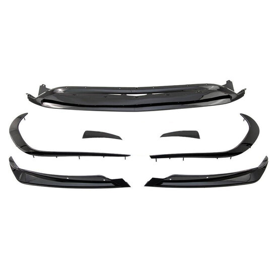 Front bumper aero pakket glanzend zwart passend voor Mercedes CLA C117 en X117 facelift model 2016 - 2019 met AMG-line voorbumper