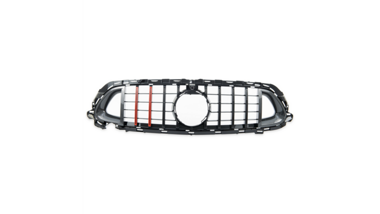 Carbon look grill B-look passend voor Mercedes E-Klasse W213, S213, A238 en C238 model 2020 - 2023 met AMG line voorbumper