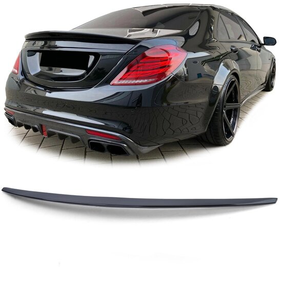 Glanzend zwarte spoiler passend voor Mercedes S-Klasse W222 model 2013 - 2020