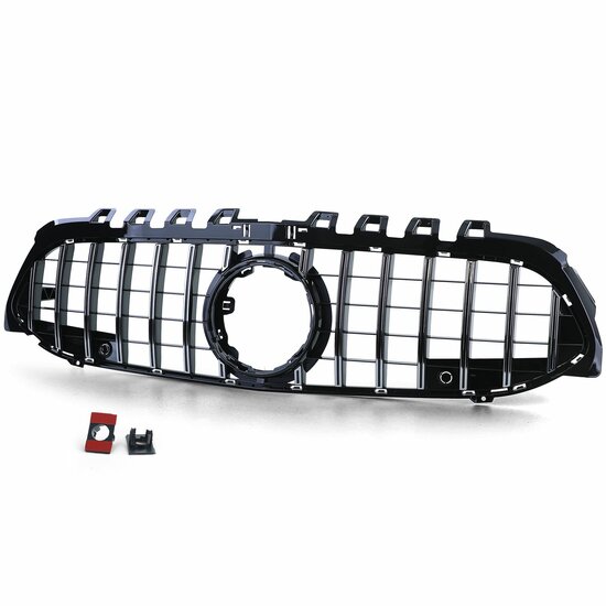 Glanzend zwarte gril met chromen accenten passend voor Mercedes A-Klasse W177 model 2018 - 2023