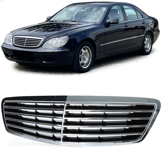 Chromen grille passend voor Mercedes S-Klasse W220 model 1998 - 2002