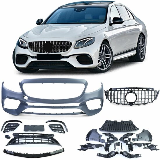 Sport look voorbumper met grille passend voor Mercedes E-klasse W213 en S213 model 2016 - 2020
