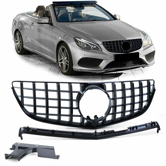 Glanzend zwarte grill passend voor Mercedes E-Klasse A207 en C207 model 2013 - 2016 
