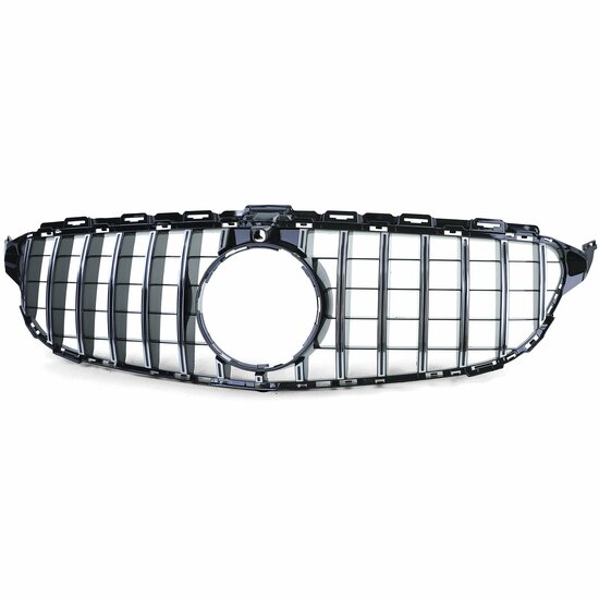 Glanzend zwarte gril met chroom passend voor Mercedes C-Klasse W205, S205, C205 en A205 