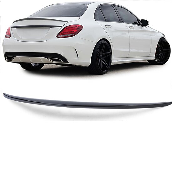Glanzend zwarte spoiler passend voor Mercedes C-Klasse W205 sedan model 2015 - 2021
