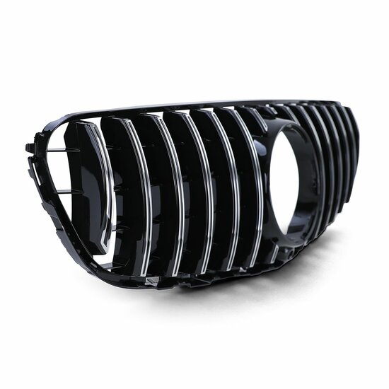 Glanzend zwarte grille met chromen accenten passend voor Mercedes GLC X253 en C253 model 2015 - 2019 met AMG-line voorbumper