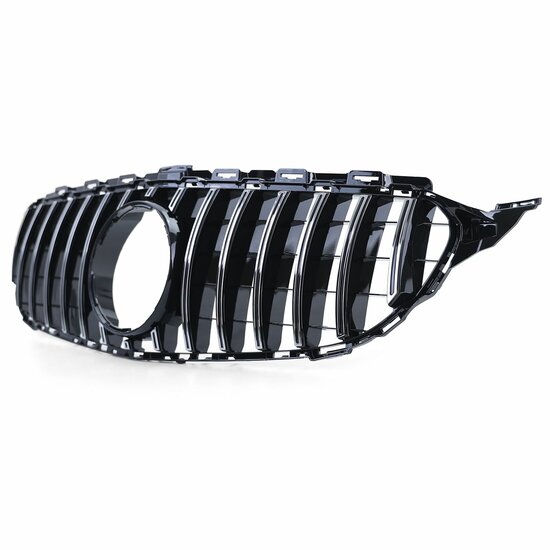 Glanzend zwarte grille met chromen accenten passend voor Mercedes C-Klasse W205 en S205 model 2014 - 2018