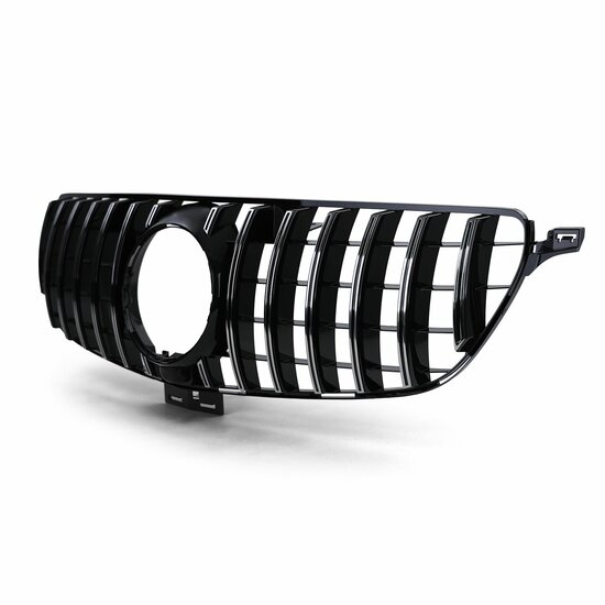 Glanzend zwarte grille met chromen accenten passend voor Mercedes GLE-Klasse W166 met AMG-line bumper