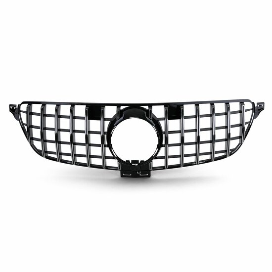 Glanzend zwarte grille met chromen accenten passend voor Mercedes GLE-Klasse W166 met AMG-line bumper