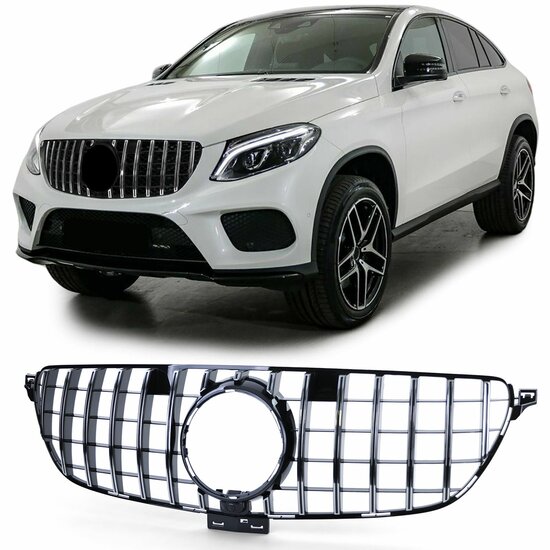 Glanzend zwarte grille met chromen accenten passend voor Mercedes GLE-Klasse C292 coupe model 2015 - 2019
