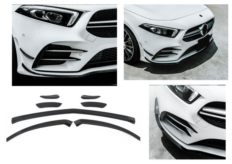 Aero flaps glanzend zwart passend voor Mercedes A-Klasse W177 hatchback en V177 sedan met AMG-line bumper
