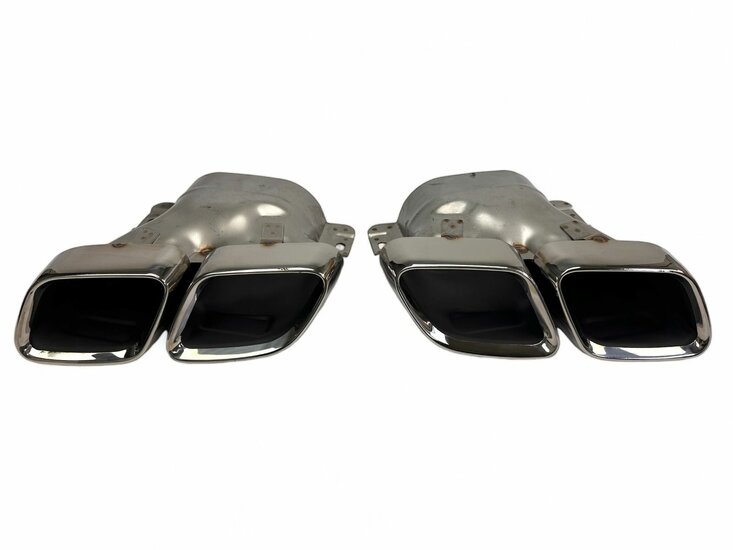 Diffuser glanzend zwart met chromen sierstukken passend voor Mercedes CLS C257 vanaf model 2018 met AMG-line achterbumper