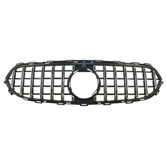 Glanzend zwarte grill met chromen accenten passend voor Mercedes E-Klasse W213 en S213 facelift model 2021 - 2023 met standaard voorbumper