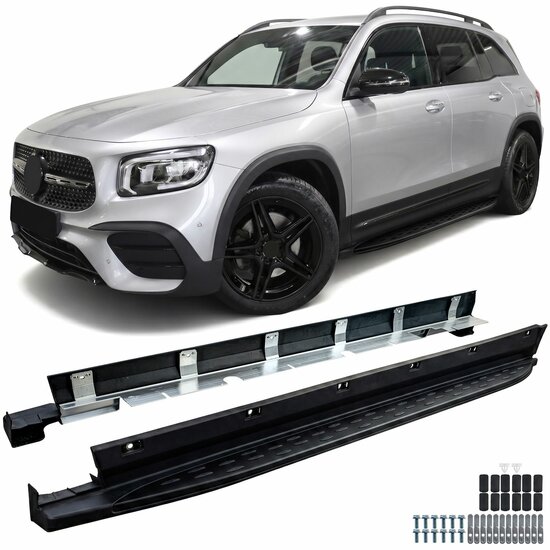 Treeplanken glanzend zwart passend voor Mercedes GLB-Klasse model vanaf 2019