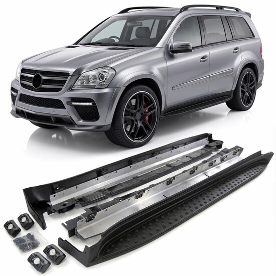 Treeplanken glanzend zwart passend voor Mercedes GL X164 model 2006 - 2012