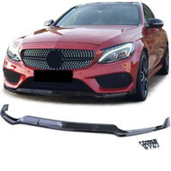 Frontspoiler glanzend zwart passend voor Mercedes C-Klasse W205 en S205 model 2014 - 2018