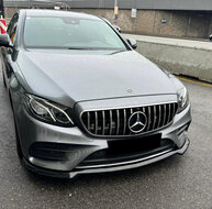 Front spoiler glanzend zwart passend voor Mercedes E-Klasse C238 coupe en A238 coupe met AMG line voorbumper