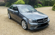 OneWay front spoiler glanzend zwart passend voor Mercedes C-Klasse W204 facelift model 2011 - 2014 met AMG-line voorbumper