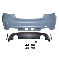 Sport look achterbumper passend voor Mercedes A-Klasse W176 model 2012 - 2015 met rode accenten 