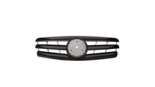 All black grill drie strepen passend voor Mercedes C-Klasse W203 en S203 model 2000 - 2007