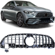 Glanzend zwarte gril met chroom passend voor Mercedes C-Klasse W206 en S206 model vanaf 2021