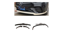 Glanzend zwarte frontlip passend voor Mercedes E-Klasse W213, S213 en C238 facelift model 2020 - 2023 met AMG-line bumper