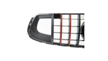 Carbon look grill met oranje accenten passend voor Mercedes GLC X253 en C253 facelift model 2019 - 2022 AMG-line voorbumper