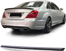 Glanzend zwarte spoiler passend voor Mercedes S-Klasse W221 model 2005 - 2013