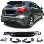 Diffuser glanzend zwart passend voor Mercedes A-Klasse W176 model 2015 - 2019