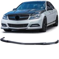 Glanzend zwarte frontspoiler passend voor Mercedes C-Klasse W204, S204, C204 model 2007 - 2015 