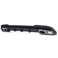 Diffuser glanzend zwart met chromen sierstukken passend voor Mercedes E-Klasse W212 facelift model 2013 - 2016 met AMG-line achterbumper