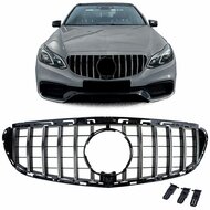 Glanzend zwarte grill met chromen accenten passend voor Mercedes E-Klasse W212 en S212 facelift model 2013 - 2016