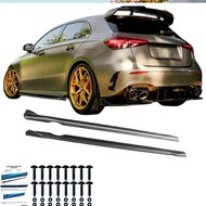 Sideskirts aanzets glanzend zwart passend voor Mercedes A-Klasse (W177) A45 S Aero Pack model vanaf 2019 